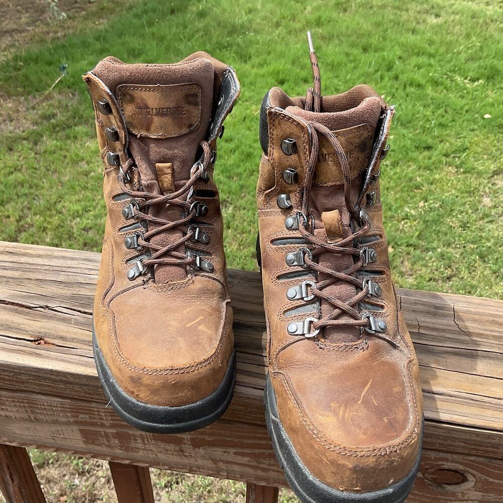 Wolverine Steel Toe Work Boots Brown Leather Mens 9M ASTM F2413-18 EH